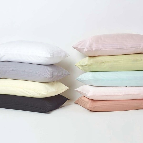 HOMESCAPES Silky 330 TC Egyptian Cotton Satin Stripe Body Pillowcase