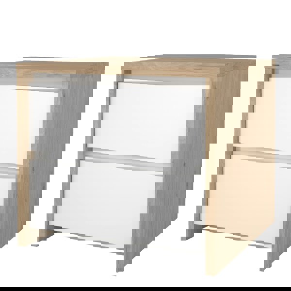 Furniture To Go Next Nightstand 2 Drawers Jackson Hickory White high gloss