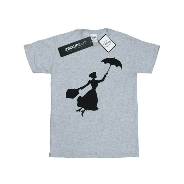 Disney Mens Mary Poppins Flying Silhouette T-Shirt - Sports Grey