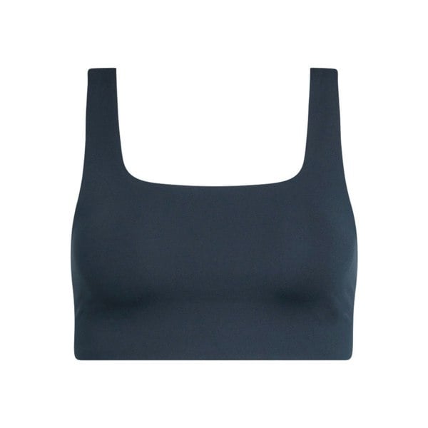 Girlfriend Collective Women's Tommy Cropped Square Neck Bra - Midnight