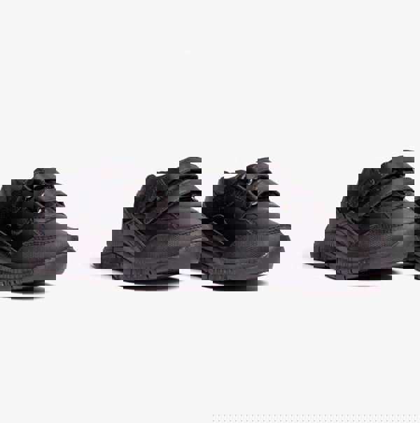 Route 21 B821A Boys Touch Fasten Coated Leather School Shoes Black