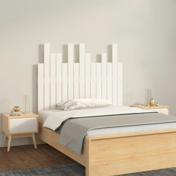 Berkfield Wall Headboard White 95.5x3x80 cm Solid Wood Pine