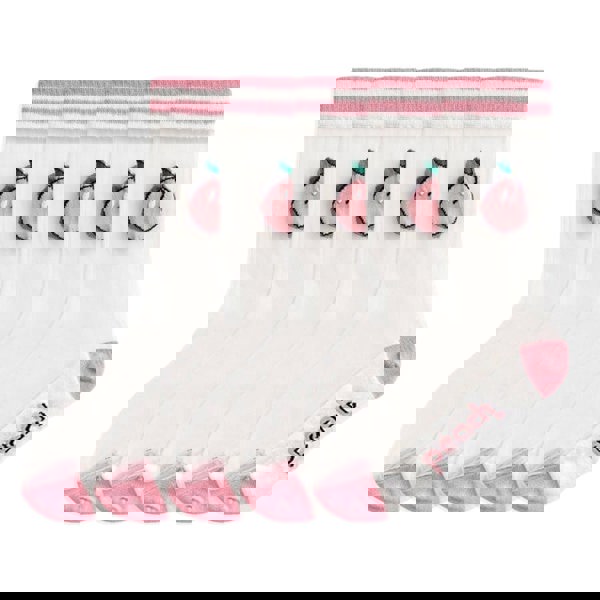 Anysox Anyfootwear 5 Pairs Peach Size 5-9 Sock Harajuku Crystal Silk Tide Socks With Flower Vines Comfortable To Wear Prefect For Women