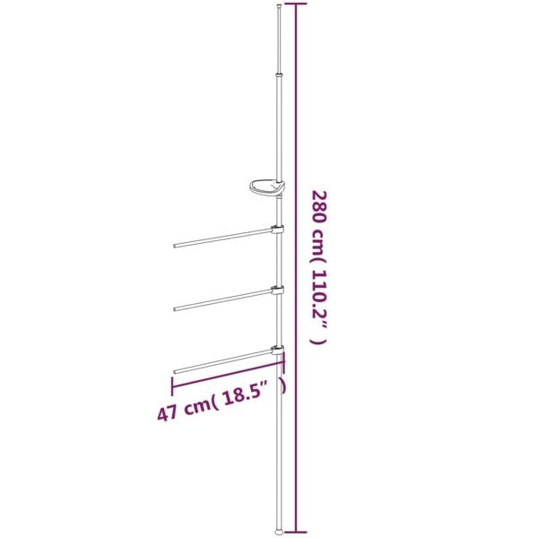 Berkfield Towel Rail 47x280 cm Aluminium