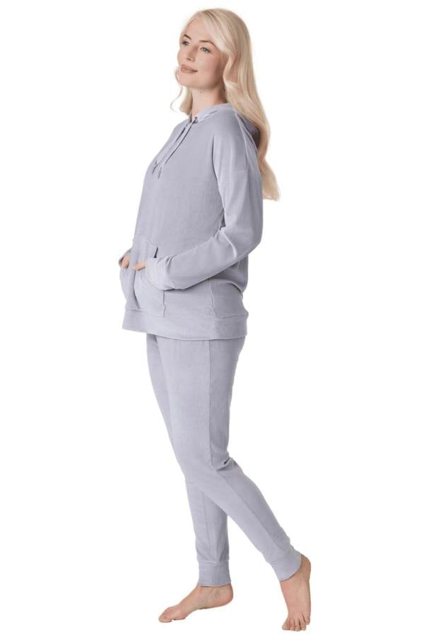 Womens Supersoft Velour Loungewear Pyjama Set