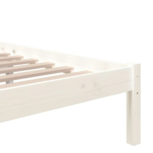 Berkfield Bed Frame White Solid Wood 100x200 cm