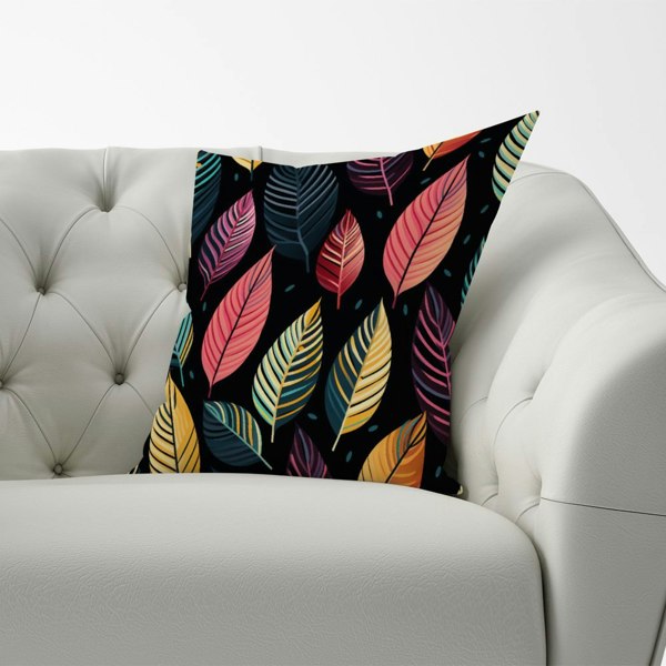 Warren Reed Colourful Leaves Pattern Cushions