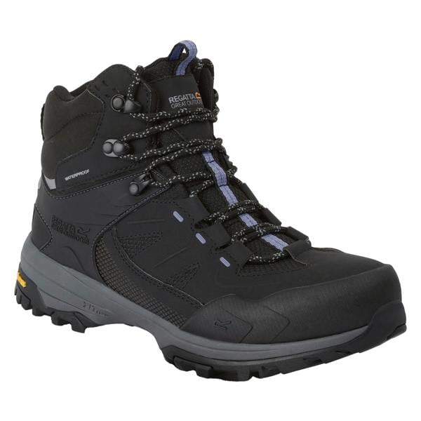 Regatta Womens/Ladies Regen Walking Boots - Black/Lilac Bloom