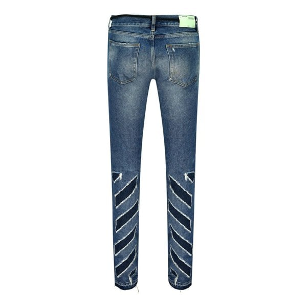 Off-White Diags Stripes Jeans - Blue