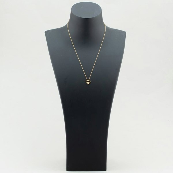 T. H. Baker 9ct Yellow Gold Double Heart Diamond Pendant Necklace PP03110Y