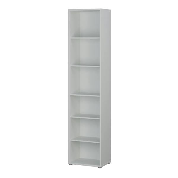 Furniture To Go Alice Springs Tall Narrow Bookcase with 5 Shelves in Light Grey