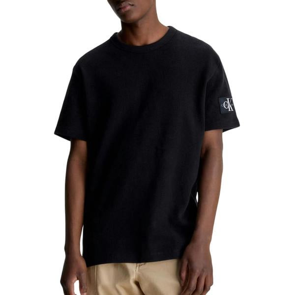 Calvin Klein Mens Waffle Boxy T-Shirt - Black - 