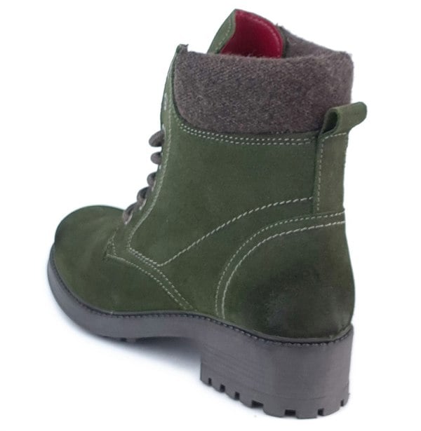 Frank James Warwick Suede Leather Womens Lace Up Block Heel Ankle Boots