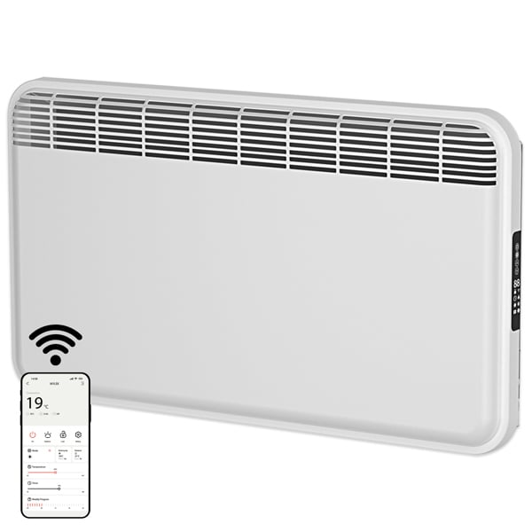 MYLEK WiFi Electric Panel Heater Radiator Smart Wall Mounted or Freestanding Heater with App Control 1.5kw