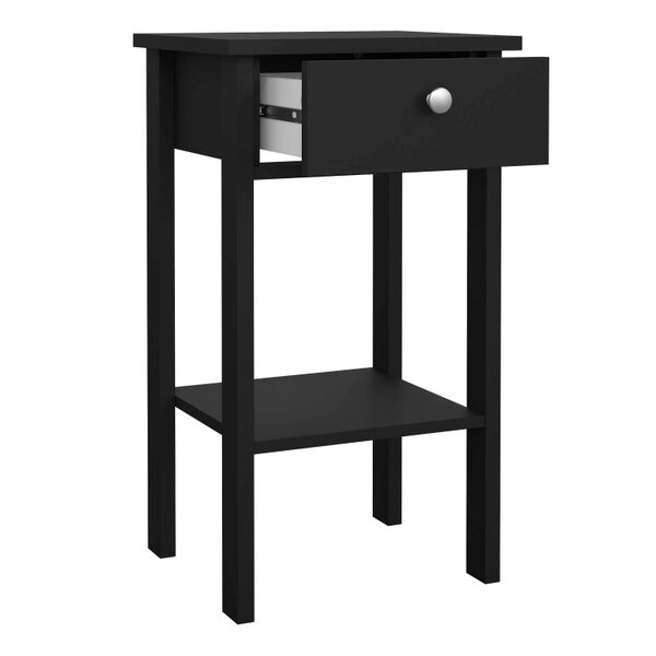 Wyld Haus Gossmere Matt Black Bedside Table 1 Drawer