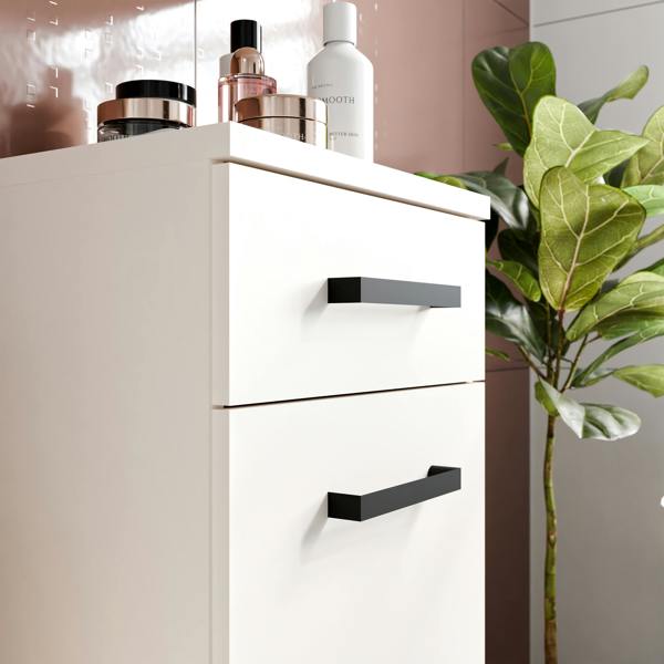 Furniture To Go Veris Bathroom Cupboard with 1 Door & 1 Drawer in Sand