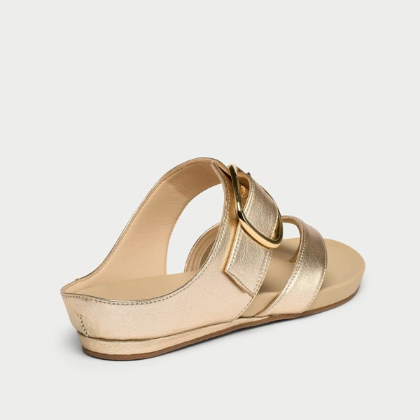 Ruby champagne sandals for bunions back view