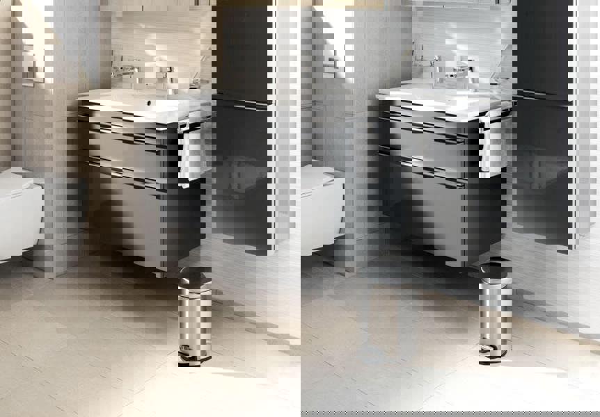 Durable Stainless Steel Pedal Bin 5L | Soft-Close Round Waste Bin | Silver