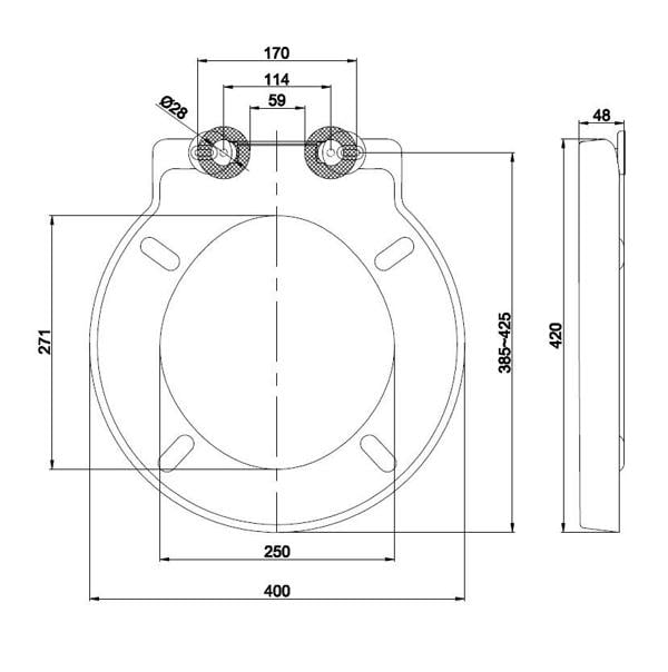 RTS ROUND 400 Duroplast Round Toilet Seat with Soft-Close Hinge
