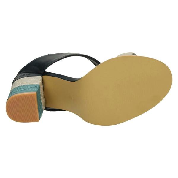 Spot On Ladies Spot On High Stitched Heel Mule Sandals