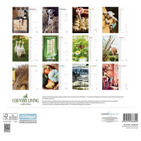 Country Living Calendar 2027, Wall Calendars, Month To View, Lifestyle, Gift