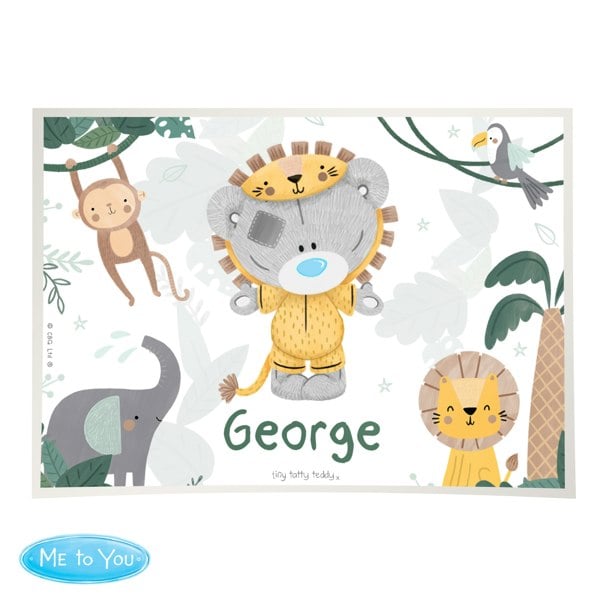 Personalised Memento Company Personalised Tiny Tatty Teddy Jungle Animals Placemat