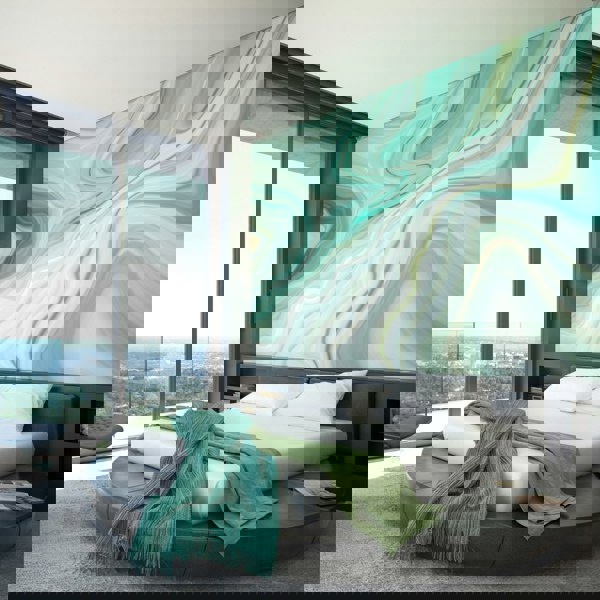 Origin Murals Marbled Ink - Emerald