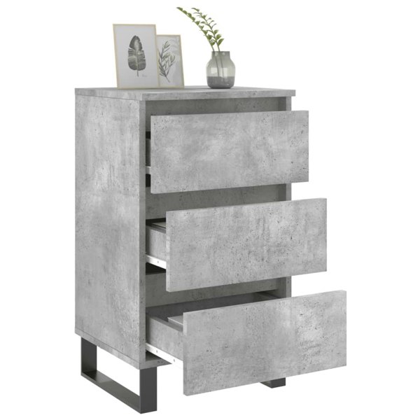 Berkfield Bedside Cabinets 2 pcs Concrete Grey 40x35x69 cm Engineered Wood