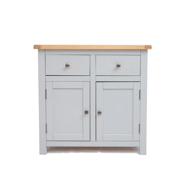 Argenta Light Grey 2 Drawer 2 Door Sideboard Brass Knob