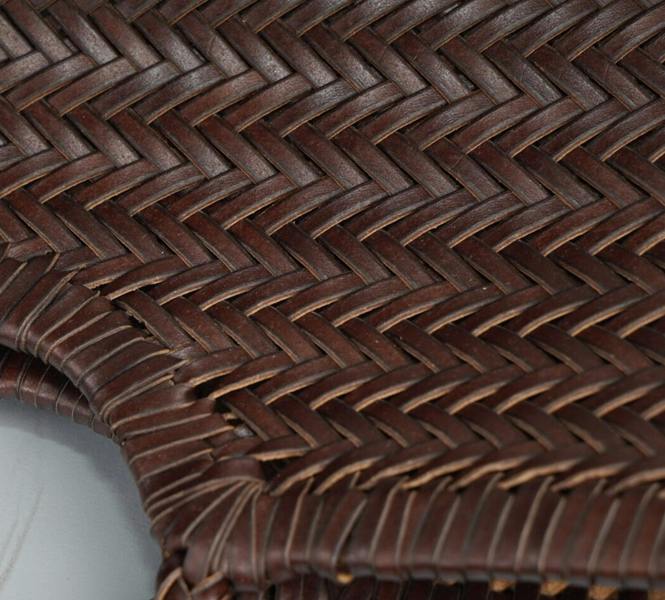 RIMINI Hand Weaving Leather Bucket 'Evelina' - Dark Brown