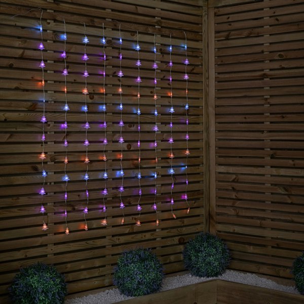 Samuel Alexander 1.2m x 1.2m Light up FlexiBrights Christmas Tree Curtain Lights with 108 Rainbow LEDs