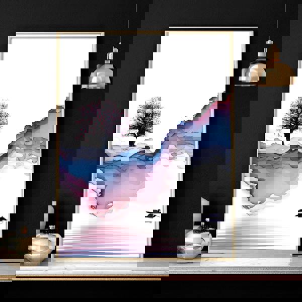 Japanese landscape paintings | set of 3 framed wall art