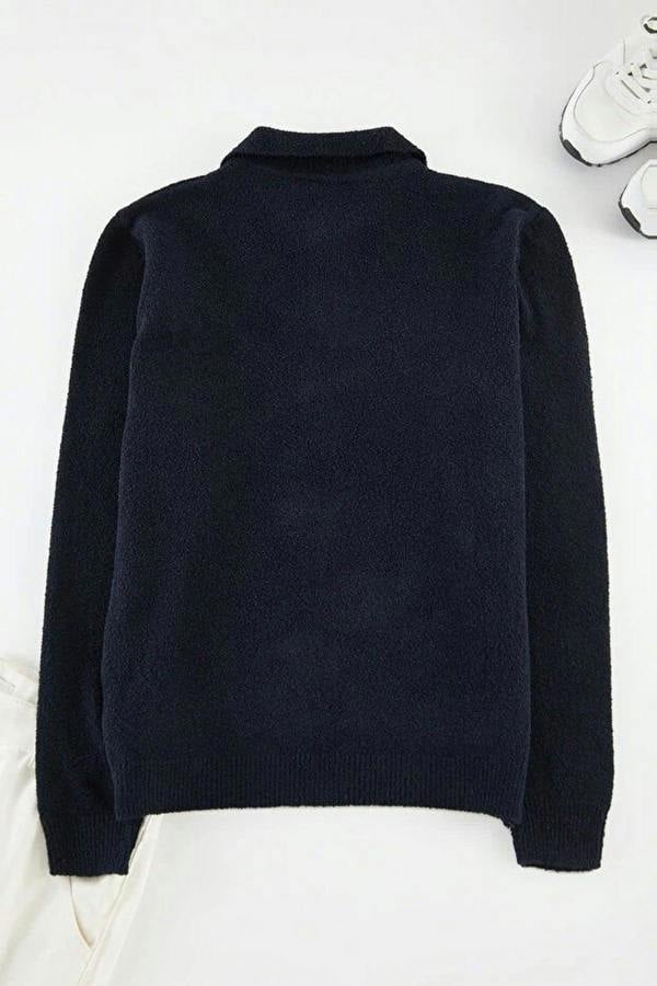 WOVCOR Polo Neck Textured Men's Sweater