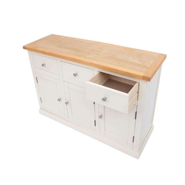 Cabinet Bits Castelli Off White 3 Drawer 3 Door Sideboard Chrome Knob