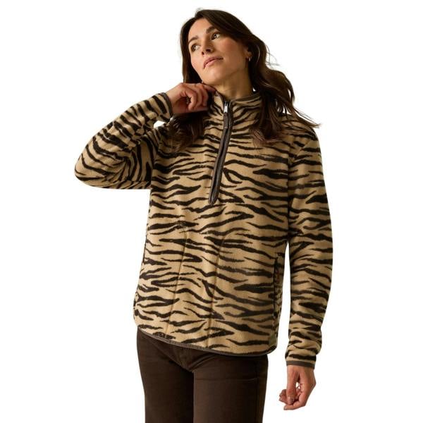 Regatta Womens/Ladies Frankie Zebra Print Half Zip Fleece Top - Barleycorn - 