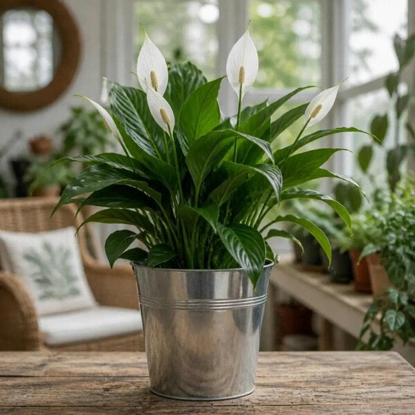 Spathiphyllum Peace Lily – Elegant White Flowers and Glossy Green Indoor Houseplant