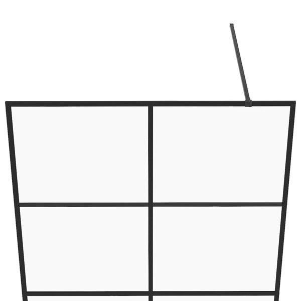 Berkfield Walk-in Shower Wall with Clear ESG Glass 115x195 cm Black