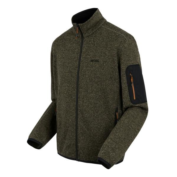 Regatta Mens Newhill Marl Full Zip Fleece Jacket - Olive Night - 