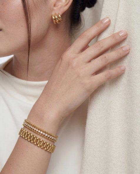 Elk & Bloom 14K Gold Chunky Watch Chain Link Bracelet