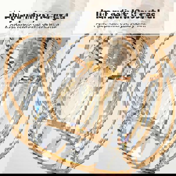 Emitto Crystal Ceiling Light Semi Flush Mount Chandelier Modern Hallway Gold