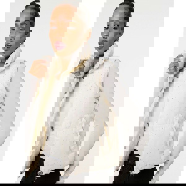 Pink Vanilla Diamante Puffer Gilet