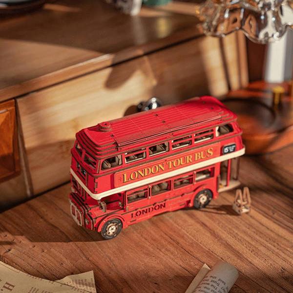 Dyzi 245 Piece London Tour Bus 3D Wooden Puzzle Model Kit