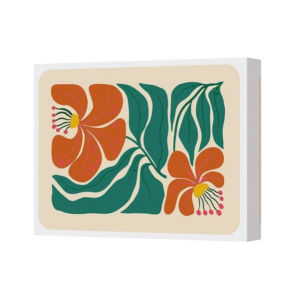 Benjamin Tate Design Contemporary Floral Canvas Art Print On Gallery Wrapped Deep Frame UK Handmade