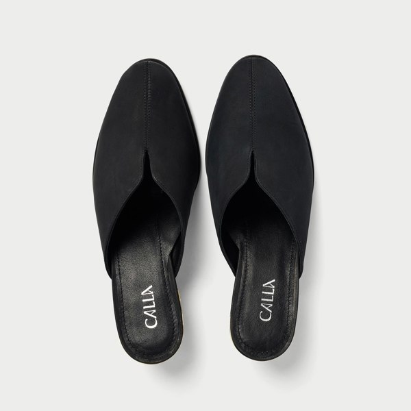 Eden black bunion friendly shoes top view