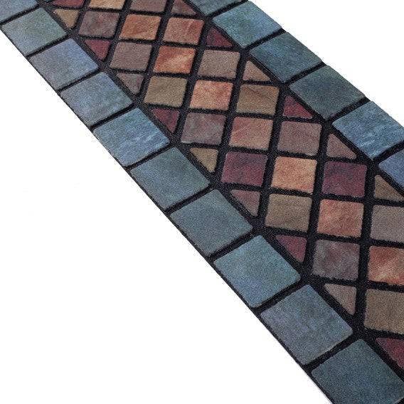 Nicoman Eco-Friendly Rubber Step Mat - Blue Border