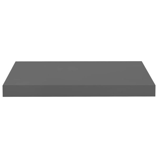 Berkfield Floating Wall Shelf High Gloss Grey 50x23x3.8 cm MDF