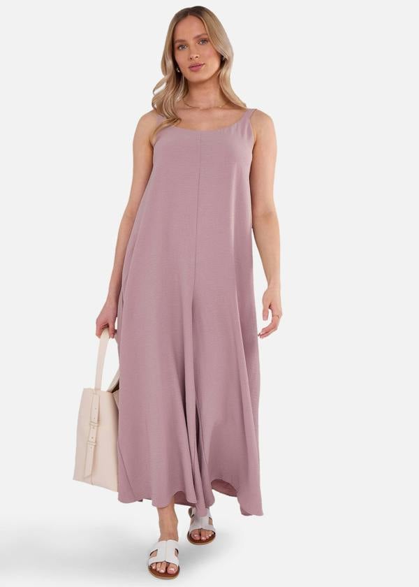 Gini London Mink Air Flow Strappy Wide leg Jumpsuit