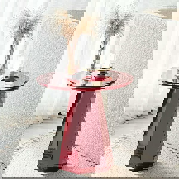 Melpomene Round Side Table, Red-Weilai Concept-Weilai Concept