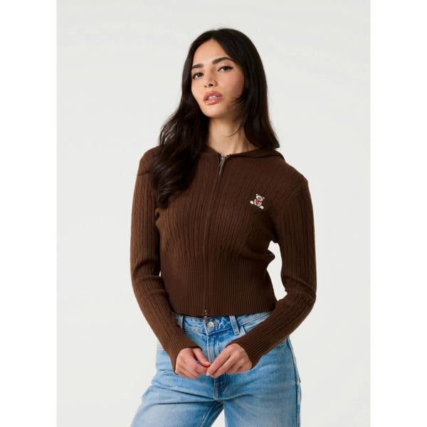 Pink Vanilla Cable Knit Bear Hoodie