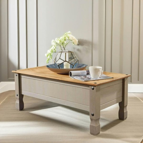 Rafaelo Mobilia Wooden Coffee Table Two Tone Grey